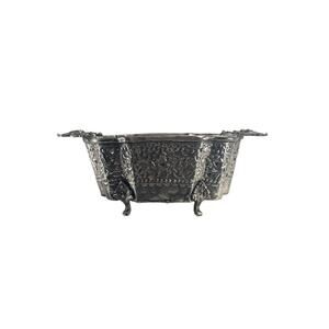 Vintage Bombay Silver Tone Decorative Footed Bowl Centerpiece India